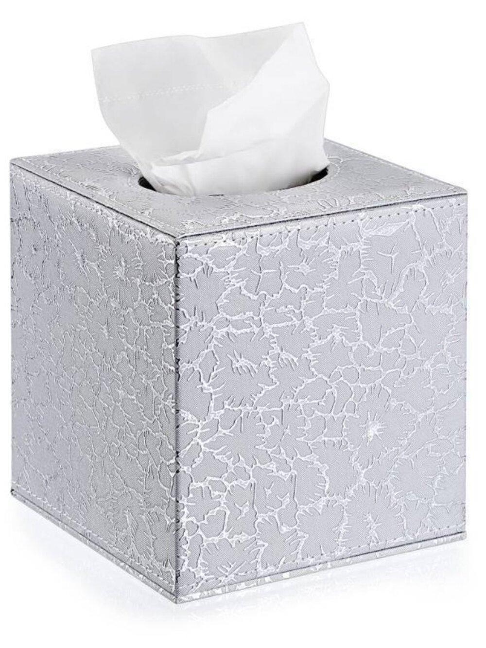 Square Leather Tissue Box Cover - Stylish Cube Tissue Box Holder
